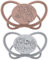 nip - Butterfly | 5-18 Monate | 2er Pack | Stillfreundlicher, zahnfreundlicher Babyschnuller inkl. Schnullerbox. Nachhaltiger Schnuller mit weichem Silikonsauger, Braun/Grau
