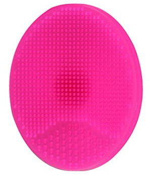 1 pc weiches Silikon -Gesichtsreinigungskissen Badwaschpinsel Haare Peeling Peeling Peeling Massage Duschschwamm Entfernen Peeling für Duschwäsche (rosig)
