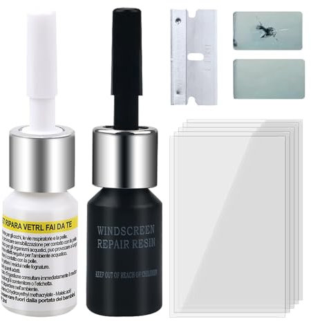 wimony 2PCS Windscreen Repair Kit,Windscreen Cracked Repair Kit,DIY Nano Glass Repair Fluid,Quick Fix Repairing Car Glass Windshield Crack Chips,Car Glass Repair Glue Scratch Chip Repair Kit
