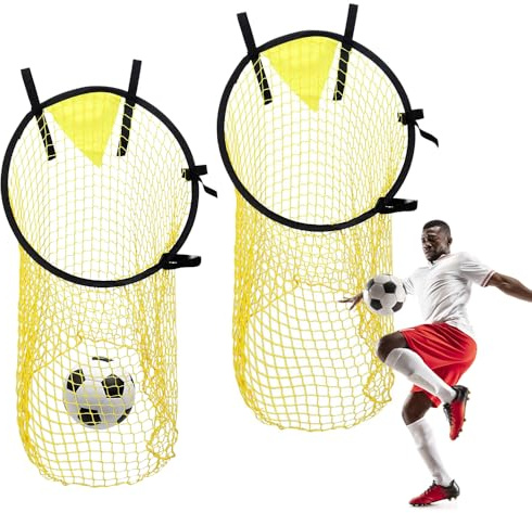 BNGXR 2 Stück Fußballtor Zielnetz 43.5x71.2cm, Fussball Ziel Nylongewebe Fussball Das Fussballtor Einfache Montage Torzonen Fussballtor Trainingzubehör für Schießgenauigkeit Verbesserung, Gelb
