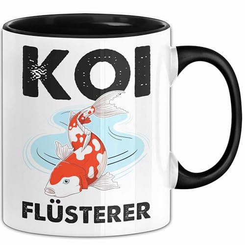 Koi-Fisch Tasse Geschenk Koi Flüsterer Koi Züchter Geschenkidee Becher (Schwarz)
