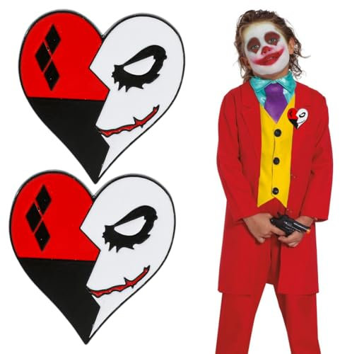 NOPKESV 2 stücke Clowns Herz brosche Valentinstag Weihnachten Festival Geburtstagsfeier Hochzeit Silvester Party schmuck Geschenk partyzubehör Karneval Valentinstag