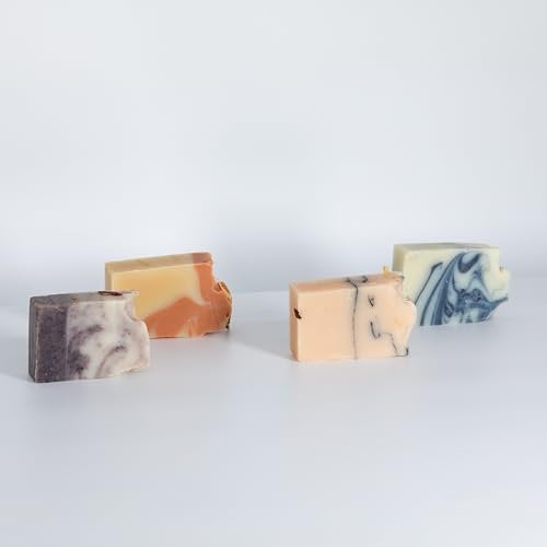 Seifen Set Geschenkset I 4 x 50 g natürliche Seifen vegan I Pfefferminz, Lavendelfelder, Würziger Geist I Wildblume