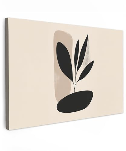 MuchoWow© Impression sur Toile Photo Peinture 90x60 cm Tableau Decoration Murale Chambre Salon Maison Deco Cuisine Plante - Beige - Japandi