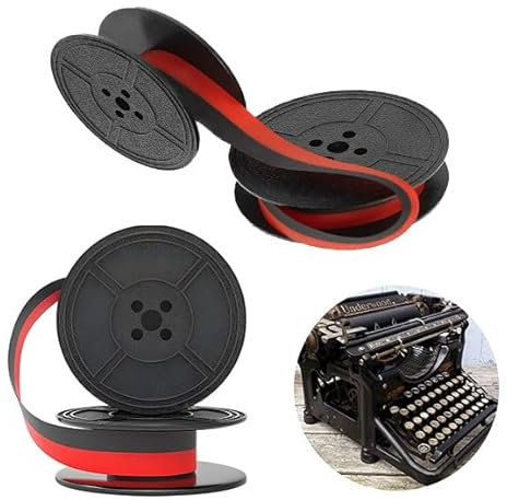 2 Stücke Farbband Schreibmaschine Farbband für Schreibmaschine Doppelpack Schreibmaschinenband Kompatibel Mit Klassischen Modellen Universal-Schreibmaschinenfarbband Rot und Schwarz Nylon Typewriter