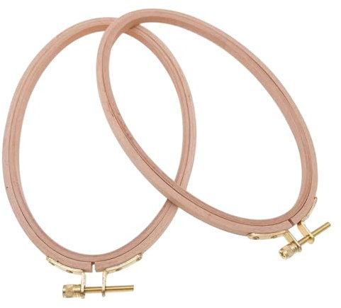 MOUNTTU Stickrahmen, Kunsthandwerk, Nähen, Stickrahmen, oval, Bastelwerkzeug, Hoop Art, 2 Stück, ovaler, 21, 1 x 13 cm, Holz-, oval für handgefertigte DIY-Stickereien