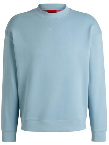 HUGO Mens Sweater Long Sleeve Cotton Open Blue L