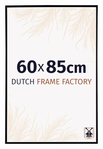 Dutch Frame Factory - Bilderrahmen 60x85 cm Schwarz Matt - Kunststoff | Antireflex-Acrylglas aus Kunststoff, Wandmontage, Geeignet für Fotos, Poster und Puzzles, Easy, Made in Holland