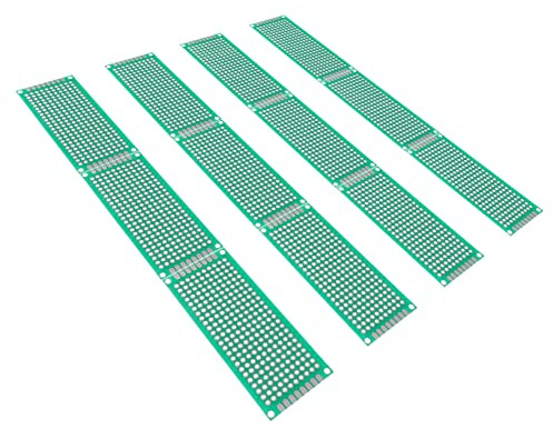 Alipis 12 Stück Doppelseitige Leiterplatten Prototyping Platine aus Epoxidglasfaser 2,54-mm Raster Feuerfest Oberfläche für Elektronikprojekte