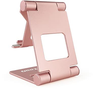 Brightium Soporte Plegable Slim para teléfono y Tablet, Color Rosa, Ligero y portátil, Ideal para Ver Videos y Realizar videollamadas.