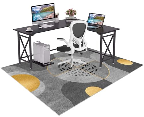 Bodenschutzmatte Teppich Bürostuhl Unterlage Rutschfest Stuhlunterlage Gaming Stuhlmatten Rechteckig Schutzmatte Boden Schreibtischstuhl Unterlage für Parkett Laminat Hartböden Büromatte 60 x 90 cm