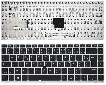 Clavier Azerty Français Compatible avec HP EliteBook 840 G5 840 G6 sans Rétroéclairage