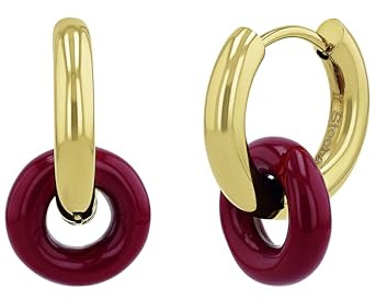 NOELANI Charm Creole für Damen, Edelstahl und Epoxy, 20 mm, gold, Geschenkidee, kommt in Schmuck Geschenk Box, 2100045