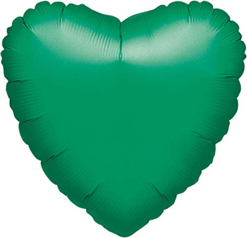 Anagram Folienballon Herz 18 Zoll (45,72 cm) grün-metallic