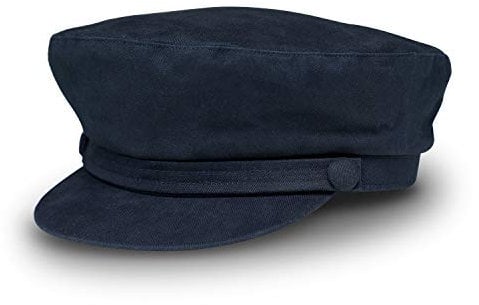 fiebig Berretto da Pescatore da Uomo e Donna | Cappello da Capitano con Fodera Interna | Tradizionale Cappello da Marinaio in 100% Cotone | Classico con Visiera per Tutto L'Anno (60-XL, Blu)