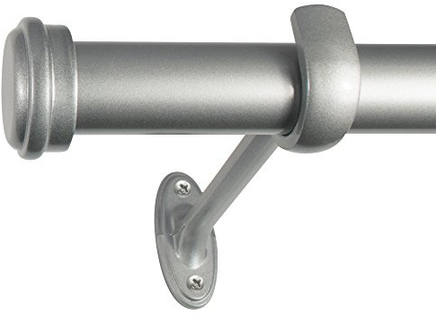 Decopolitan End Cap Single Curtain Rod Set, 18 to 36-Inch, Steel, Nickel