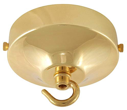 ElekTek Rosone lampadario con gancio, concavo, diametro 100 mm - Per il montaggio di lampade e lampadari - Finiture metalliche e verniciatura a polvere Ottone