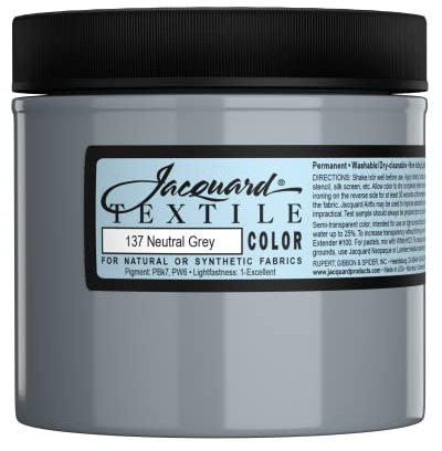 Jacquard Textile Color - Pintura para tela, 8 onzas, gris neutro