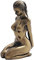 US 14 cm nackte weibliche Statue kniend mit Händen auf dem Rücken, bronzefarben