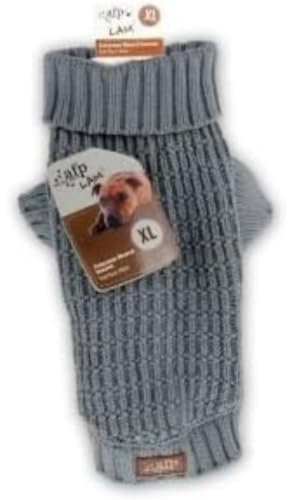 AFP All For Paws Fishermans Weave Grey Dog Pullover, Dog Sweater, Four (Small) (XL)