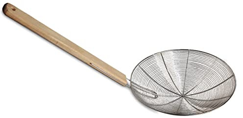 AAF Nommel ® Metallsieb mit Holzgriff Wok-Sieb Öl Löffel Ø 025 cm Nr. 025