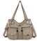 Angelkiss 5739/1 - Bolso de mano con diseño de bandolera, grande, 8 bolsillos pequeños, para niñas y mujeres, caqui (Verde) - 5739/1_SML