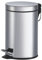 King Collection King Home P1580003 Pattumiera Tonda in Acciaio con Pedale, 3 lt, Argento, Ø 16X24H