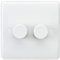 Knightsbridge CU2162 Curved Edge 2 Gang Dimmer, White - 230 Volts