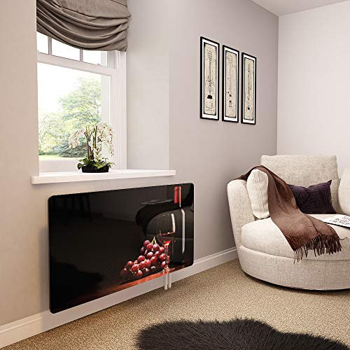 Glass Radiator Cover Printed - Wine and Grapes - Made by Premier Range in 620mm Wide x 640mm High