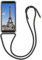 kwmobile Necklace Case kompatibel mit Samsung Galaxy J6+ / J6 Plus DUOS Hülle - Silikon Cover mit Handykette - Band Handyhülle Transparent Schwarz