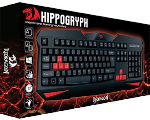 Redragon K301 AZERTY FR Clavier de Jeu, Clavier Gaming à Membrane, 12 Touches Multimédia, Anti-Conflit, Échangeables, Rétroéclairé Rouge, Résistant aux Éclaboussures, USB, Compatible Windows