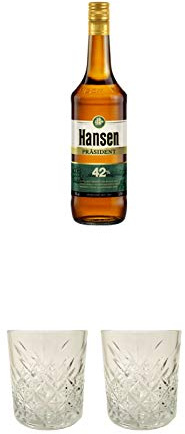 Hansen Präsident Grün 42% 0,7 Liter + Rum Glas 1 Stück + Rum Glas 1 Stück