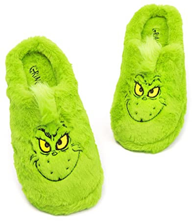 Die Grinch-Hausschuhe Erwachsene Männer Frauen Weihnachtsfilm-Pelzschuhe 43-44 EU