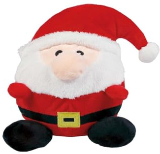 WOLTERS Plüschball Weihnachtsmann 15cm - Hund, Plüschfigur, Plüschball, Pet Supplies