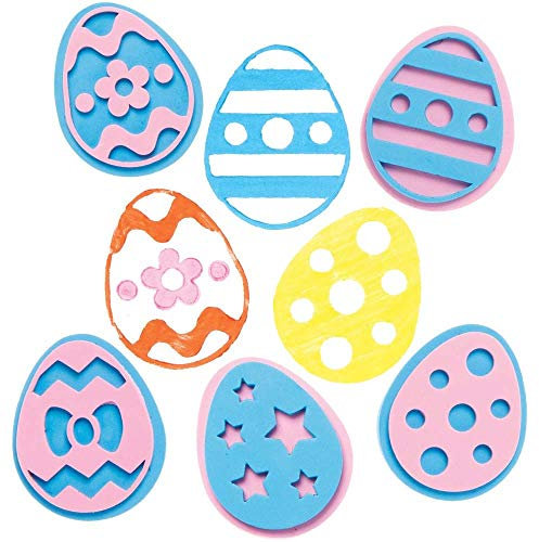 Baker Ross Ostereier-Schaumstoffstempel, 10 Stück, Oster-Bastelbedarf für Kinder (AX765)