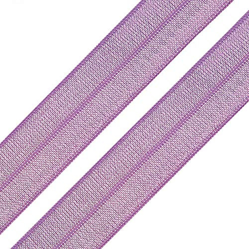 1m Einfassband 20mm hochelastisch 44% Elastan gefalzt Meterware Faltgummi Schrägband Farbwahl, Größe:20mm, Farbe:lavendel