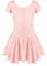 untlet Mädchen Ballettkleidung Ballettkleid für Kinder Kurzarm Balletttrikot Rundkragen Tanzkleid Tanzbody mit Rock Tütü Tanzkleidung,rosa,130
