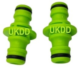 UKDD® Double Male Hose Connectors Extender for Join Garden Hose Pipe Tube Fits 1/2'' Hose Quick Connetors for Gardening, Car Washing(Green) Pack of 2