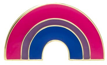 Bisexual Pride Rainbow Lapel Pin Badge – LGBTQ+ Enamel Brooch – Half-Arch Flag Design in Pink, Purple & Blue – Strong Metal with Clutch Back – Size: 2.2cm x 1.6cm