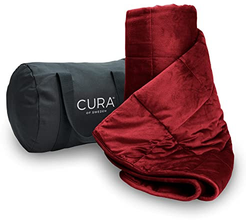 CURA Divano Soffice - Coperta Plaid Grigia MARRONE, 140X200, 6 Kg - Ponderata e Accogliente per il Soggiorno