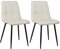 CLP 2er Set Esszimmerstuhl Tilde I Küchenstühle gepolstert mit gestepptem Bezug I Polsterstühle mit Metallgestell I Bis 150 kg belastbar, Farbe:Creme, Material:Stoff