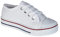 GladRags Boys Girls Kids Lace Up Canvas Low Top Trainers, Pumps, Plimsolls, White, Size Youth 4