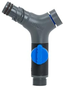 Aquor Comfort Grip VB Hose Connector – Garden Hose Connector with Built-in Vacuum Breaker & Ball Valve, Backflow Prevention, Ergonomic Non-Slip Grip – Slate Gray, Compatible with Aquor Hydrants