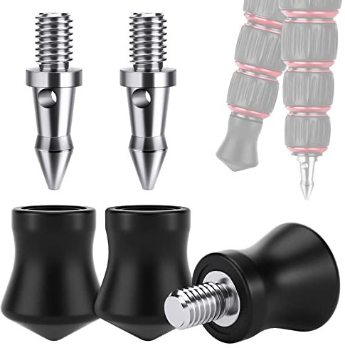 NEEWER Gummifüße Stativspike, 3 PCS rutschfeste Stativfüße für unebenen Boden, 3/8“ Ersatzspike Kompatibel mit Andoer Gitzo Benro Induro Kingjoy Weifeng Stativ Einbeinstativ, HW-21