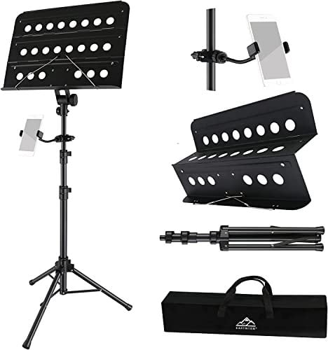 EASTROCK Notenständer Stabil Höhenverstellbar, Klappbar Notenpult Gitarre Geeignet für Kinder und Erwachsene, Profis,(schwarz)