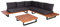 Mendler Garten-Garnitur HWC-H54, Garnitur Sitzgruppe Lounge-Set, Spun Poly Akazie Holz FSC® Alu - braun, Polster dunkelgrau