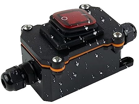 IP65 Impermeabile Interruttore a Bilanciere: Nizirioo 30A 220v Interruttore a Pulsante, Tipo a Spinta Interruttore Bipolare per Macchine Tessili di Attrezzature Meccaniche P[ulsante ON-OFF