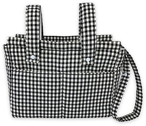 Genérico Bolso panera vichy - Talega carrito de bebé - Talega vichy (Negro)