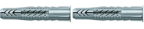 fischer Universal Plug UX 6 x 50 R Long, 100 Pieces, 72095,Gray (Pack of 2)