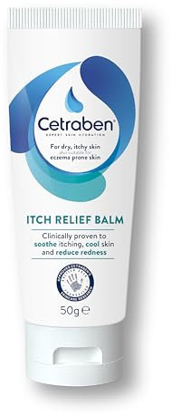 Cetraben Itch Relief Balm, For Dry, Itchy, Sensitive and Eczema-Prone Skin, Clinically Proven to Soothe Itching, Cool Skin, and Reduce Redness. Relieves Flare-Up Patches, Fragrance Free, 1 x 50 ml